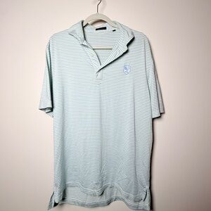 Classic Striped Polo Shirt in Light Blue